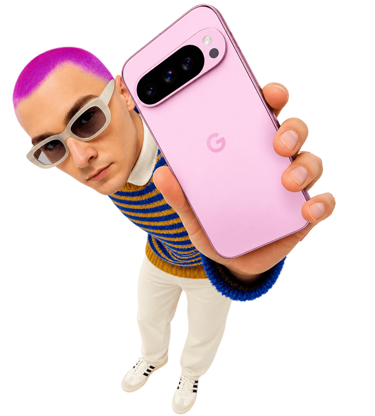 Person holding a pink phone